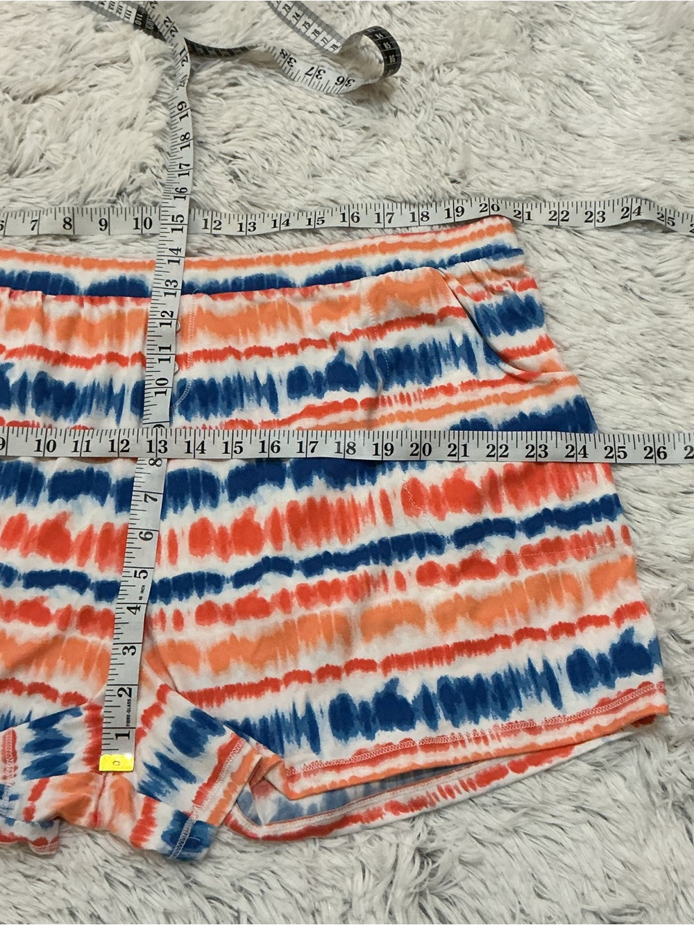 Cuddl Duds 2X Plus Size Lounge Set Coral Tie Dye Shorts Top & Matching Headband - Picture 3 of 14